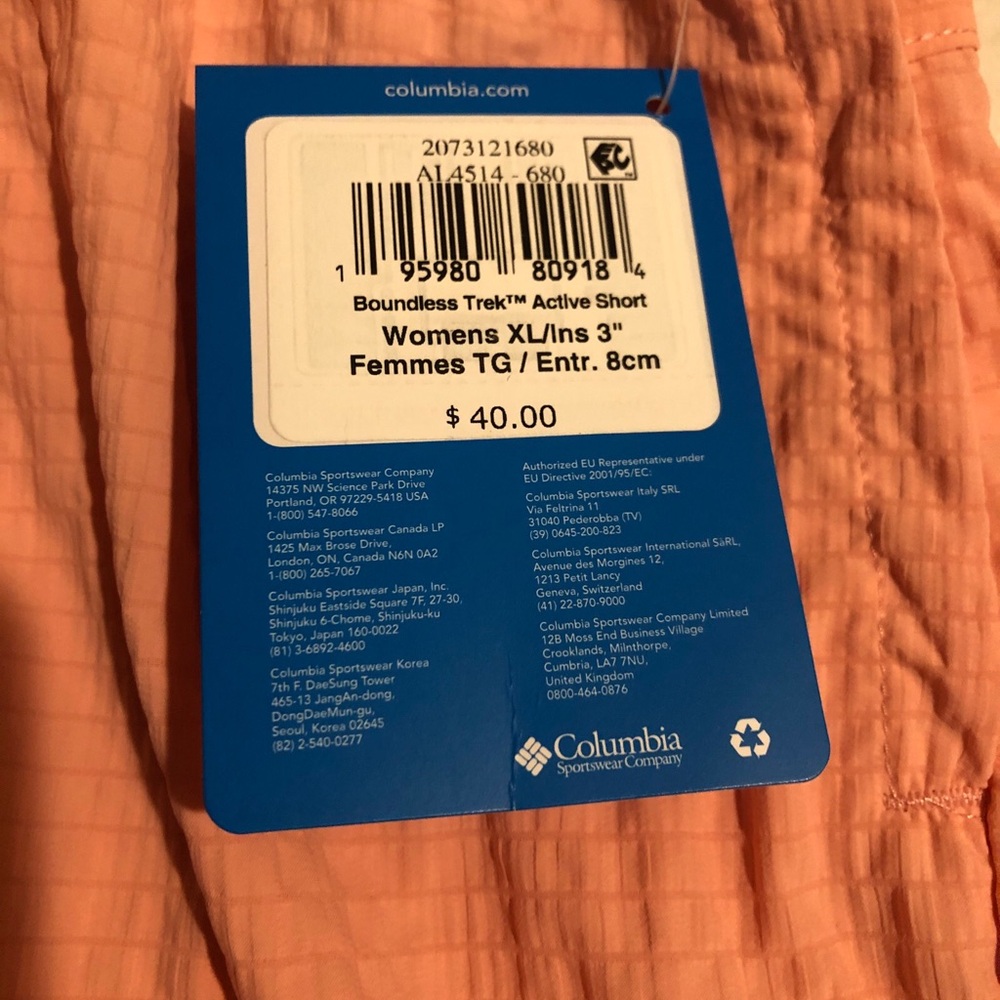 Columbia Women’s Size XL Boundless Trek Active Short Regular Fit 3" Inseam Pink - Picture 2 of 13